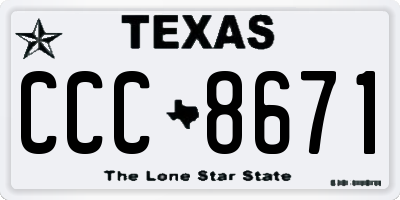 TX license plate CCC8671