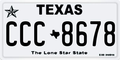 TX license plate CCC8678