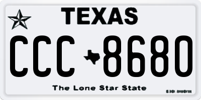 TX license plate CCC8680