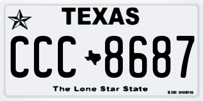 TX license plate CCC8687