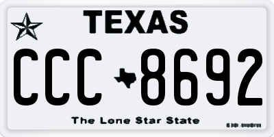 TX license plate CCC8692