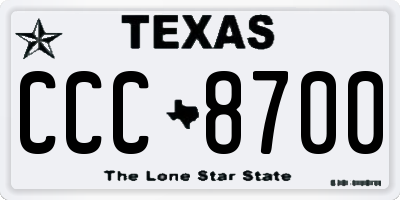 TX license plate CCC8700