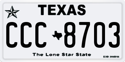 TX license plate CCC8703