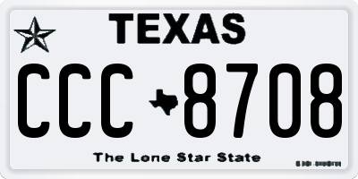 TX license plate CCC8708
