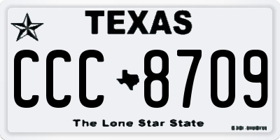TX license plate CCC8709