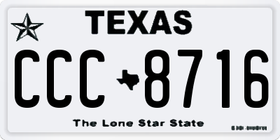 TX license plate CCC8716