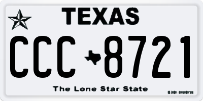 TX license plate CCC8721