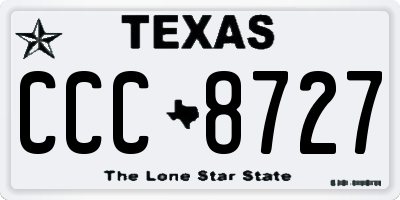 TX license plate CCC8727