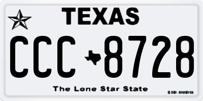 TX license plate CCC8728
