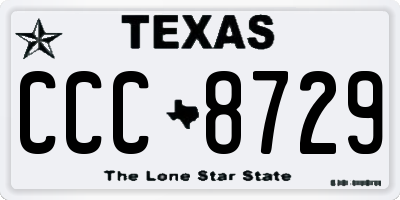 TX license plate CCC8729