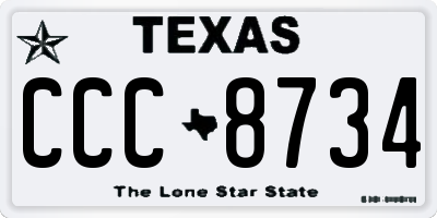TX license plate CCC8734
