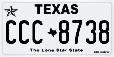TX license plate CCC8738