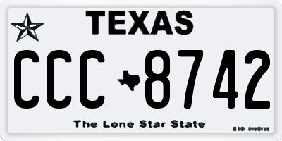 TX license plate CCC8742