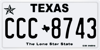 TX license plate CCC8743
