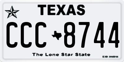 TX license plate CCC8744