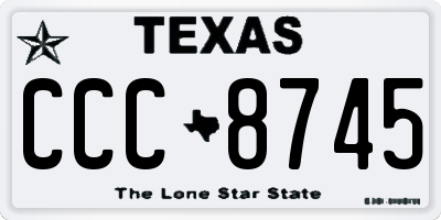 TX license plate CCC8745