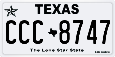 TX license plate CCC8747