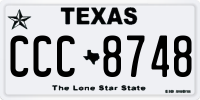 TX license plate CCC8748