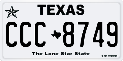 TX license plate CCC8749