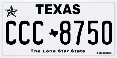 TX license plate CCC8750