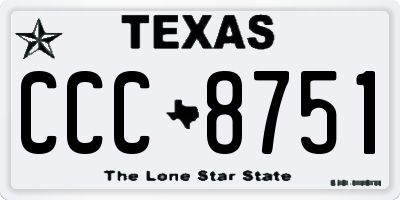 TX license plate CCC8751