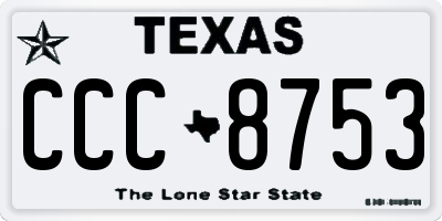 TX license plate CCC8753