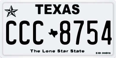 TX license plate CCC8754