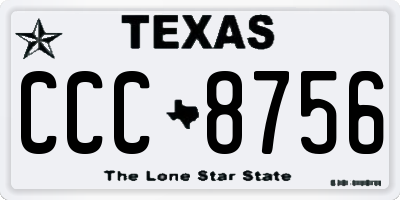 TX license plate CCC8756