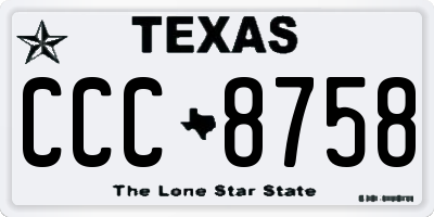TX license plate CCC8758