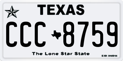 TX license plate CCC8759