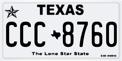 TX license plate CCC8760