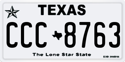 TX license plate CCC8763