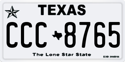 TX license plate CCC8765