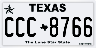 TX license plate CCC8766