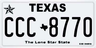 TX license plate CCC8770