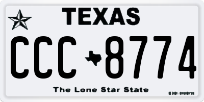 TX license plate CCC8774