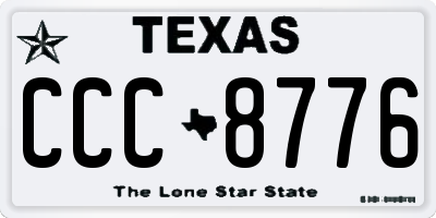 TX license plate CCC8776