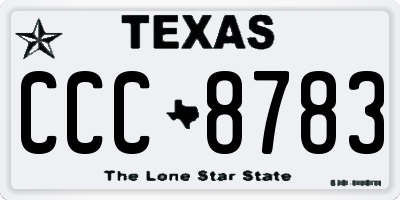 TX license plate CCC8783