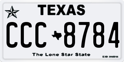 TX license plate CCC8784