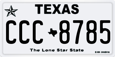 TX license plate CCC8785