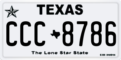 TX license plate CCC8786