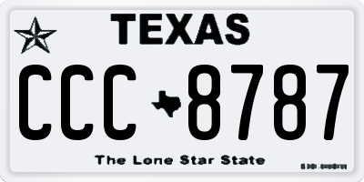 TX license plate CCC8787