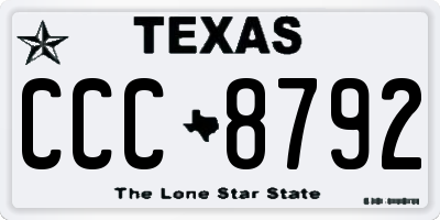 TX license plate CCC8792