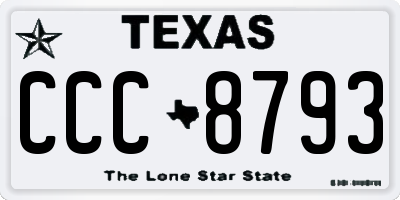 TX license plate CCC8793