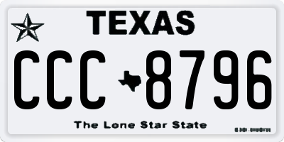 TX license plate CCC8796