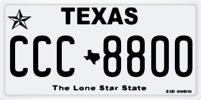 TX license plate CCC8800