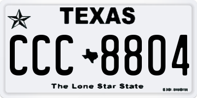 TX license plate CCC8804