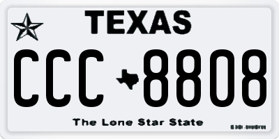 TX license plate CCC8808