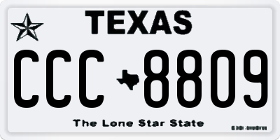 TX license plate CCC8809