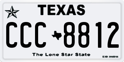 TX license plate CCC8812